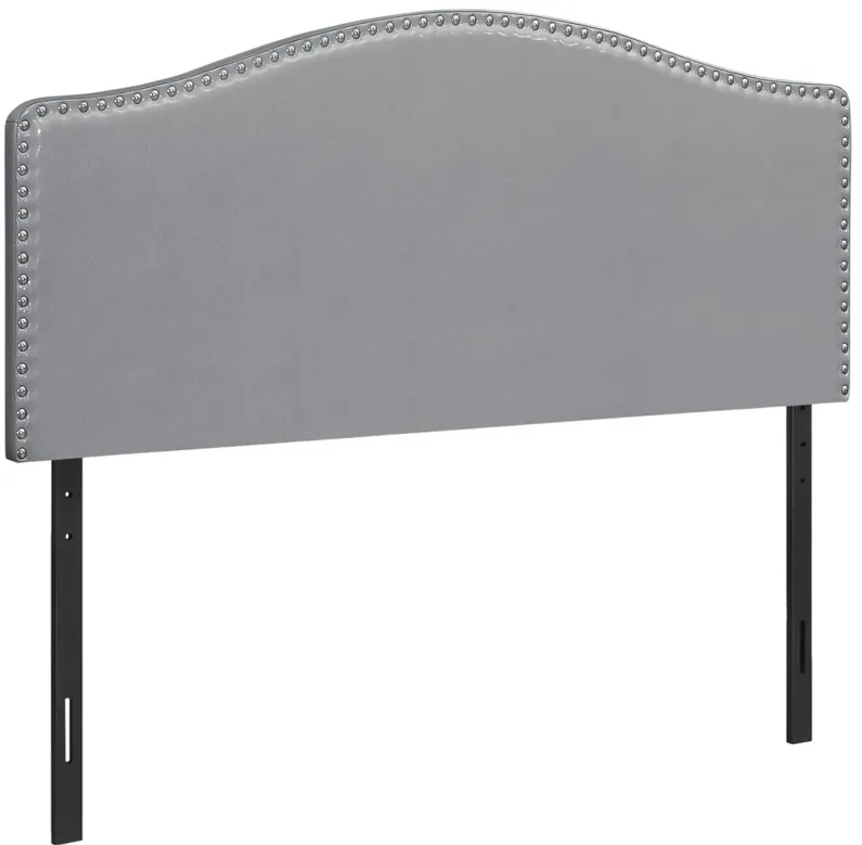 Wolfe Grey Faux Leather Queen Headboard