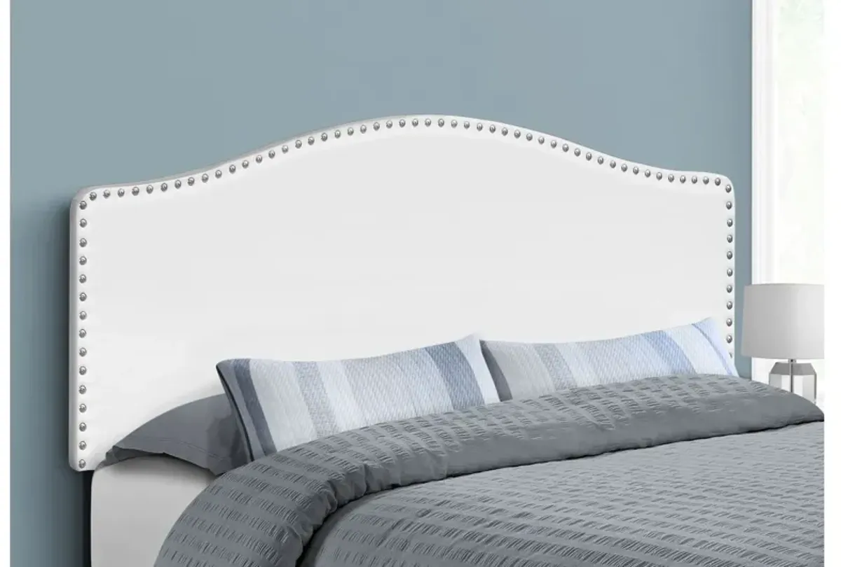 Wolfe White Faux Leather Queen Headboard