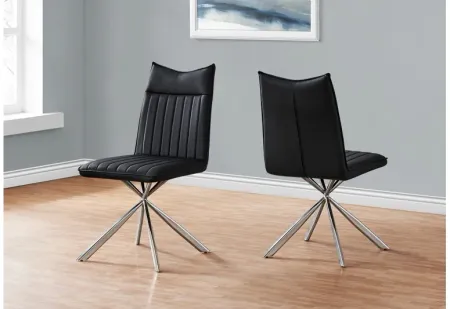 Webber Black Faux Leather Dining Chairs, Set of 2