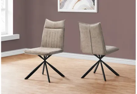 Set of 2 Taupe Dining Chairs