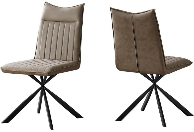 Set of 2 Taupe Dining Chairs
