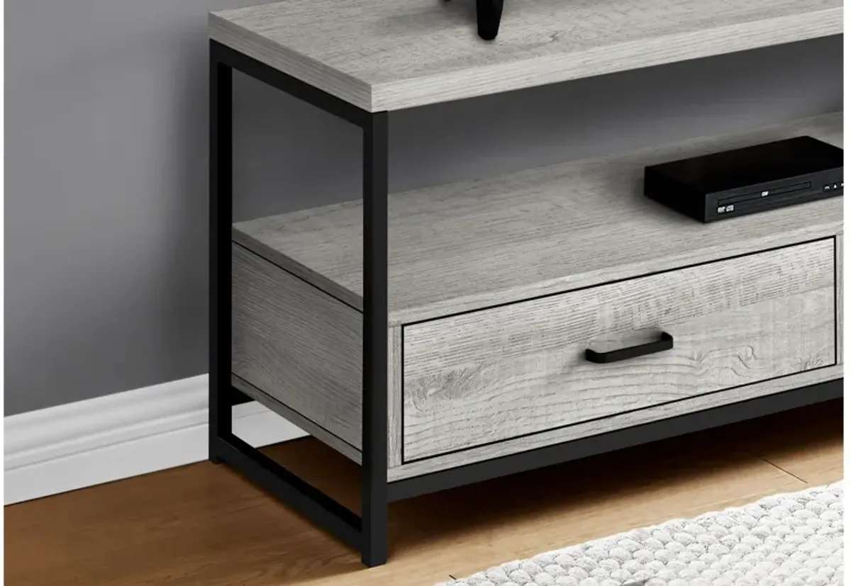 Tv Stand - 48"L / Grey / Black Metal