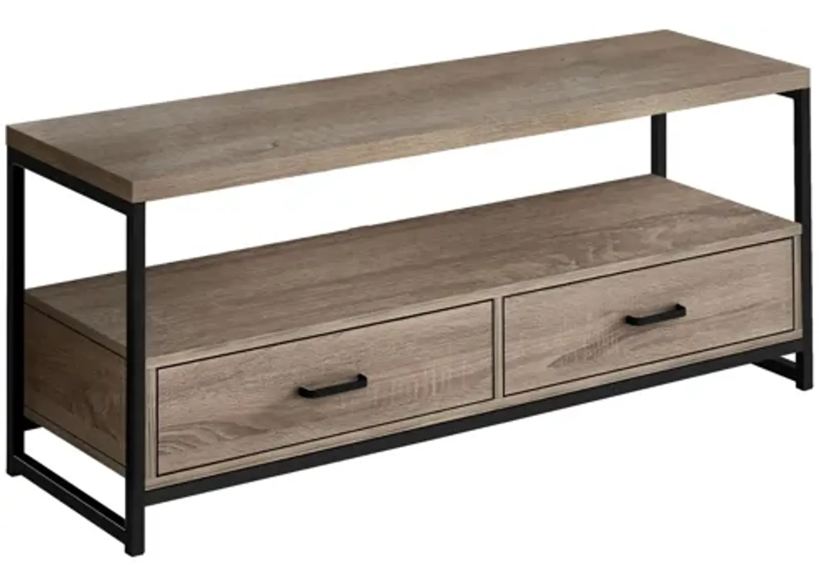 Tv Stand - 48"L / Dark Taupe / Black Metal