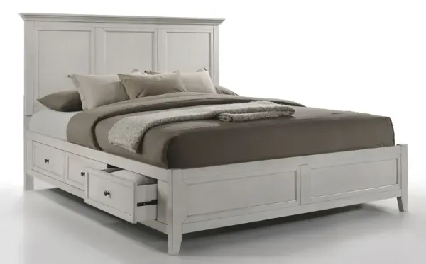 San Mateo White King Storage Bed