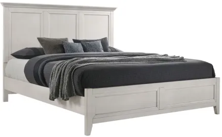San Mateo White Solid Wood King Bed