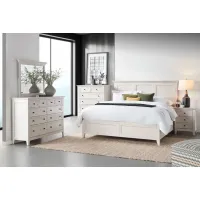 San Mateo 5-Piece White Solid Wood Queen Bedroom Set