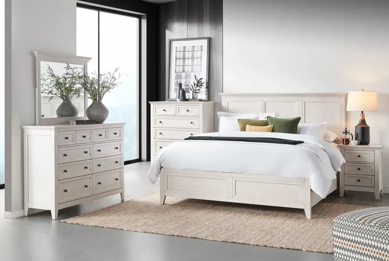 San Mateo 5-Piece White Solid Wood Queen Bedroom Set
