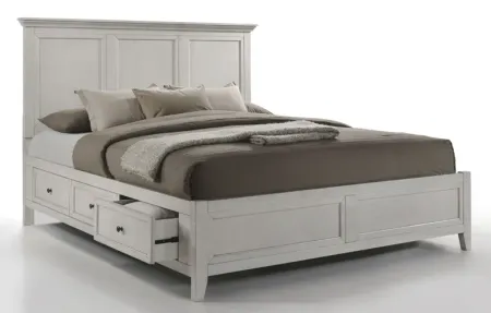 San Mateo 5-Piece White Solid Wood King Storage Bedroom Set