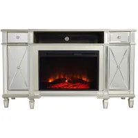 Mirrored Electric Fireplace TV Stand