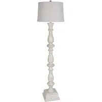White Wood 70" Floor Lamp