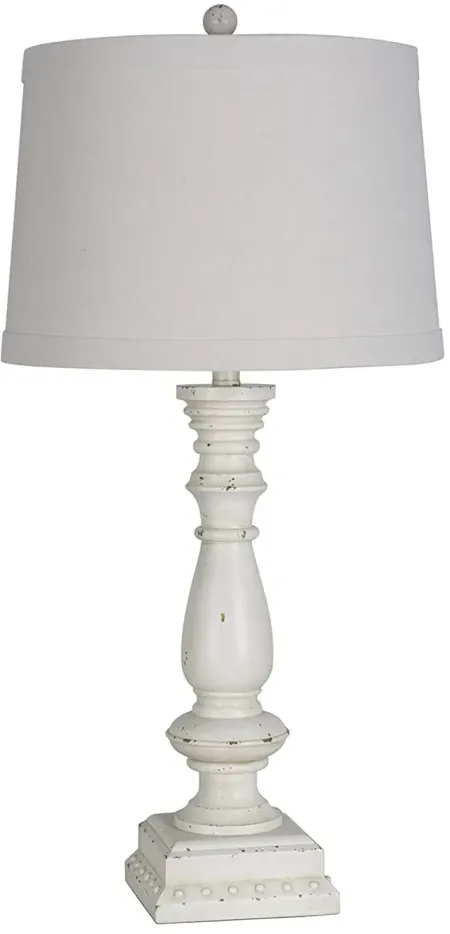 White Wood 32" Table Lamp