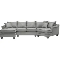 Dylan Grey 3-Piece Chaise Sectional with Right Arm Facing Cuddler