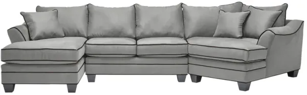 Dylan Grey 3-Piece Chaise Sectional with Right Arm Facing Cuddler