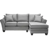 Dylan Grey 2-Piece Sectional with Right Arm Facing Chaise