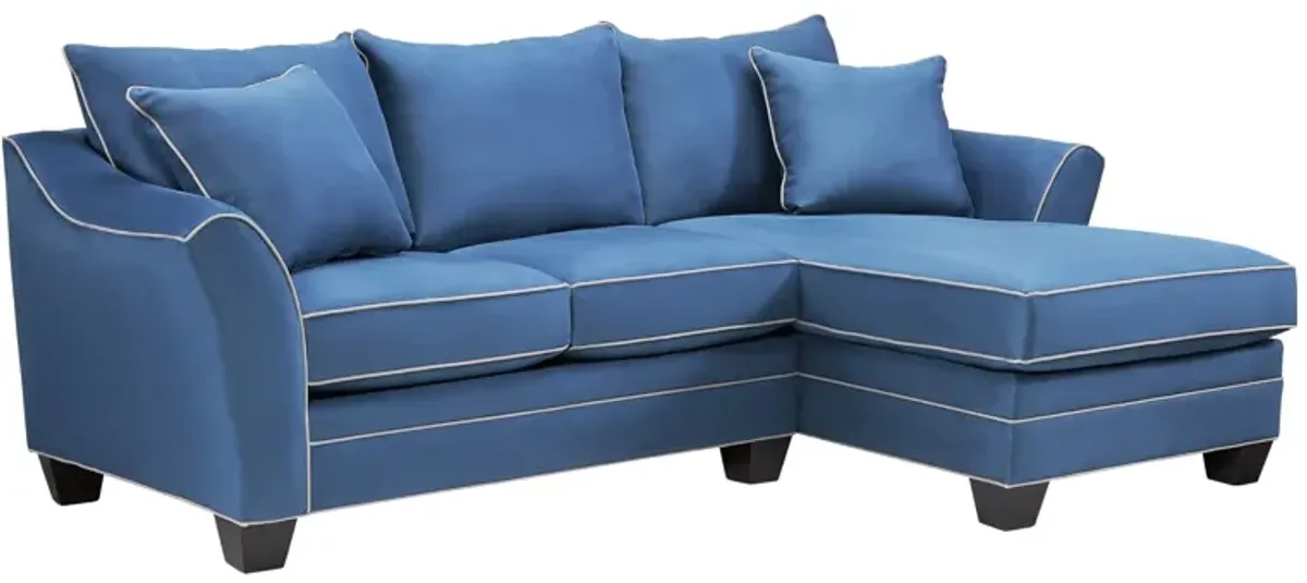 Dylan Blue 2-Piece Sectional with Right Arm Facing Chaise