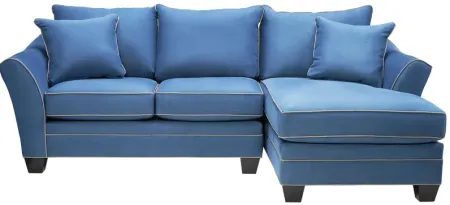 Dylan Blue 2-Piece Sectional with Right Arm Facing Chaise