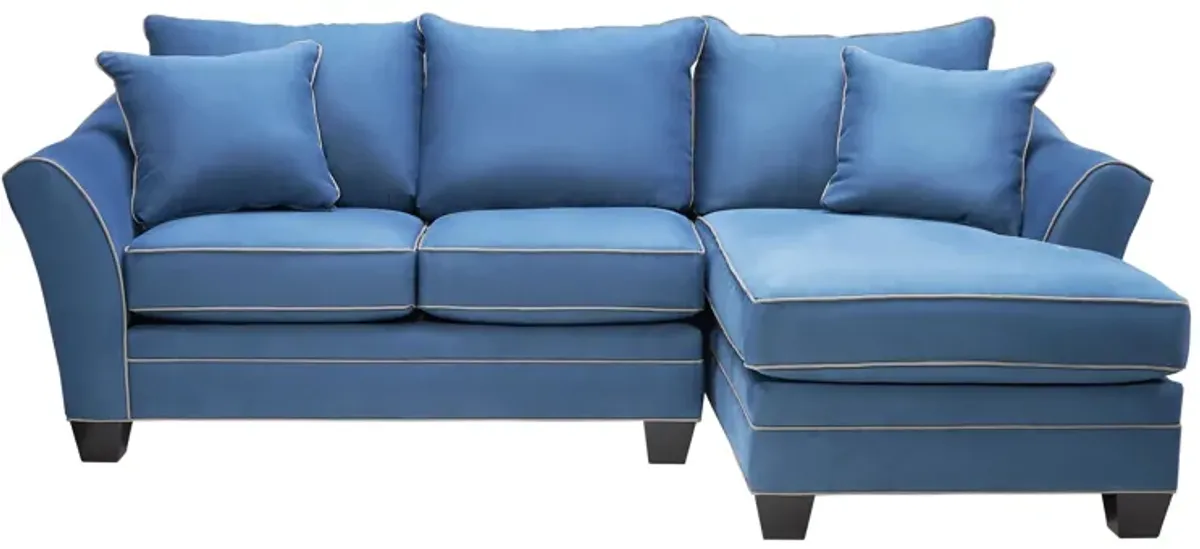 Dylan Blue 2-Piece Sectional with Right Arm Facing Chaise