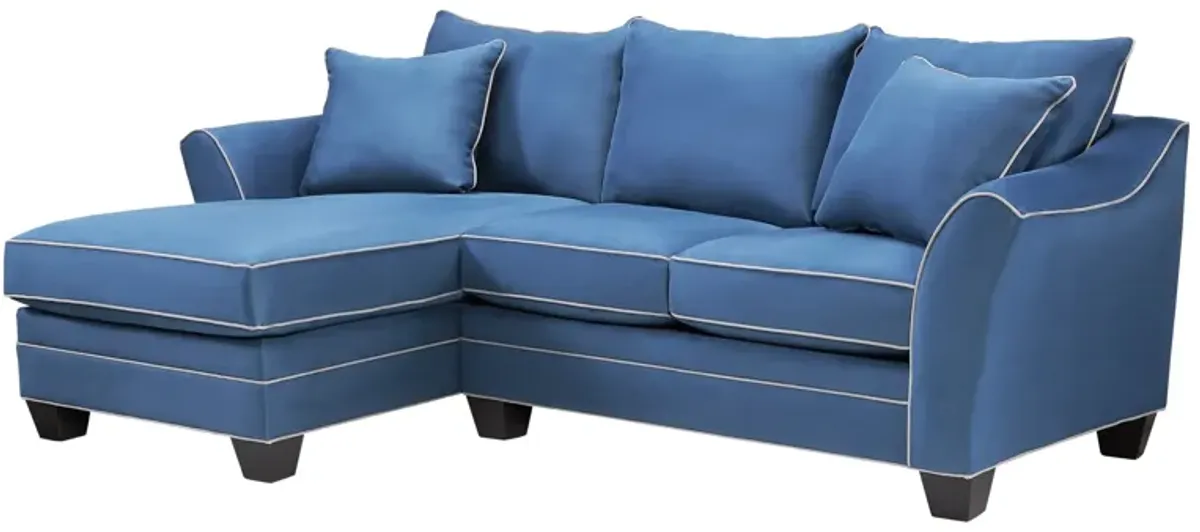 Dylan Blue 2-Piece Sectional with Left Arm Facing Chaise