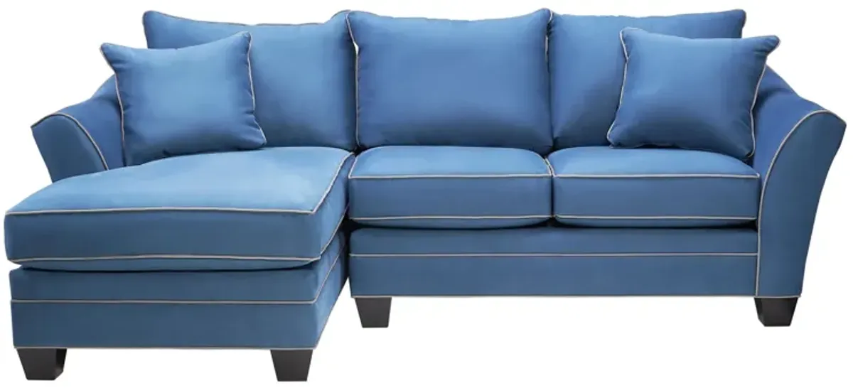 Dylan Blue 2-Piece Sectional with Left Arm Facing Chaise