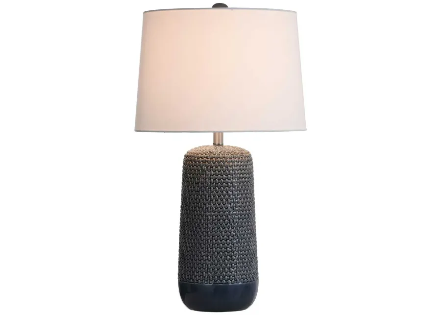 Blue Ceramic Woven Lamp