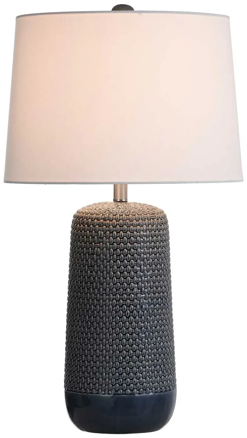 Blue Ceramic Woven Lamp