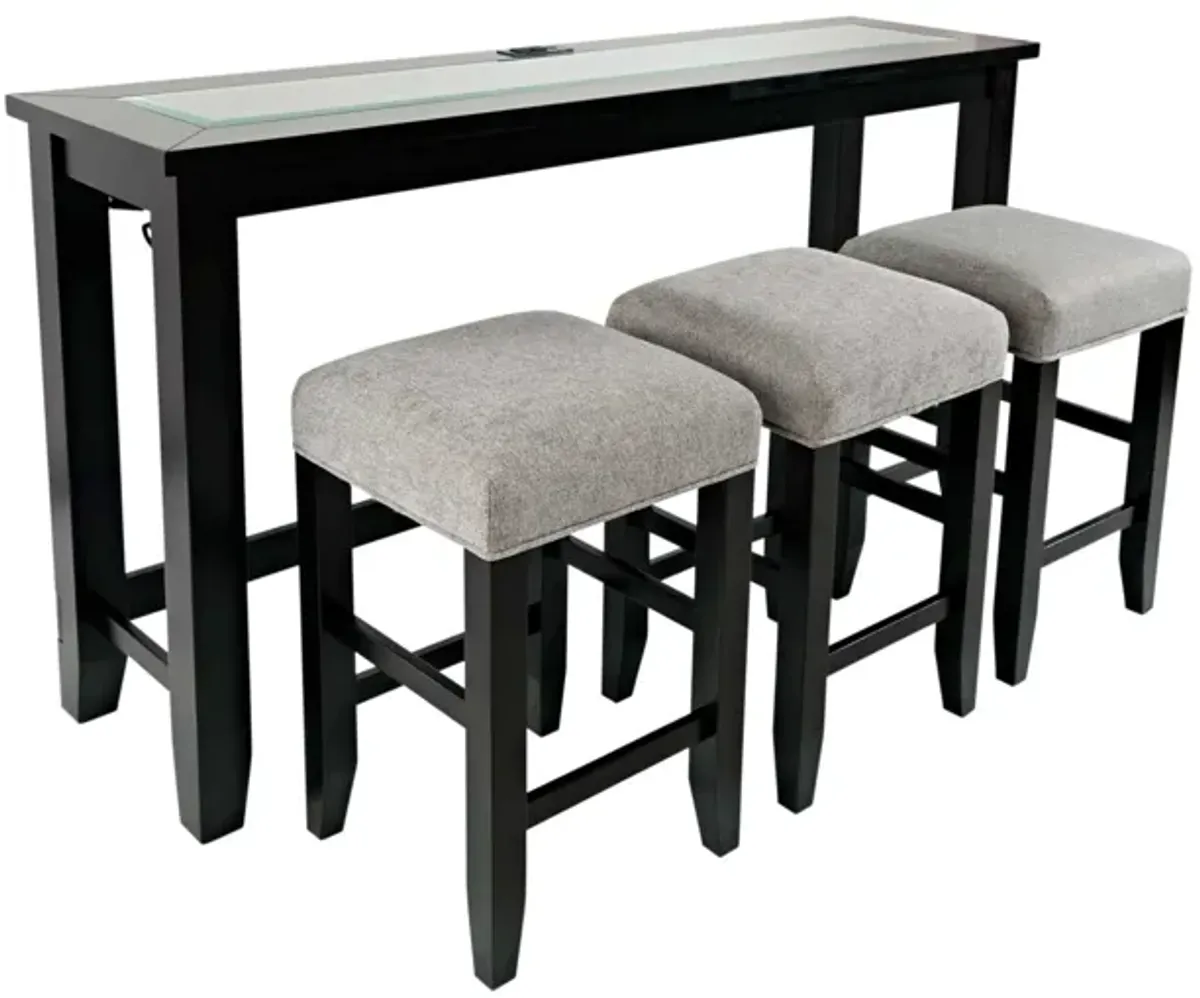 Urban Icon Console Table with 3 Stools