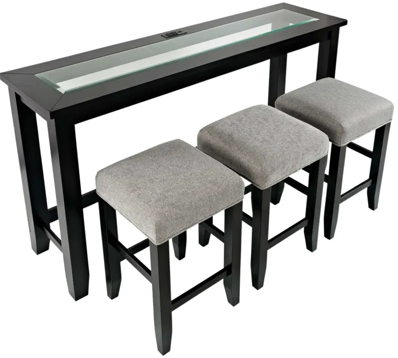Urban Icon Console Table with 3 Stools