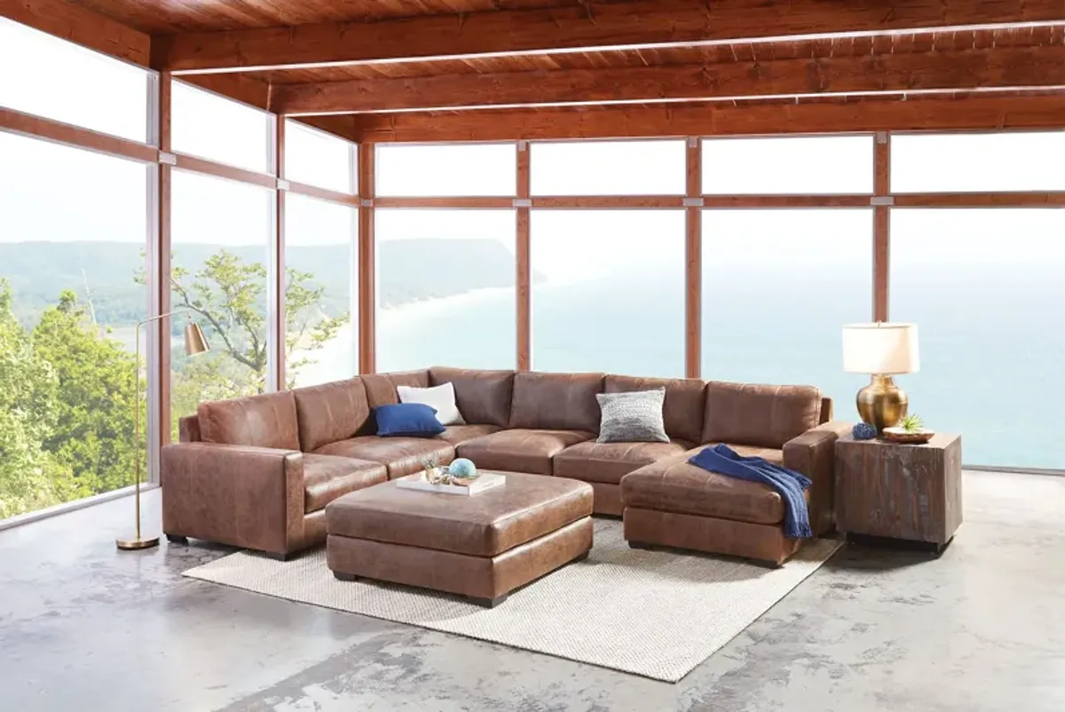 Dawkins 6-Piece Leather Sectional by Bernhardt