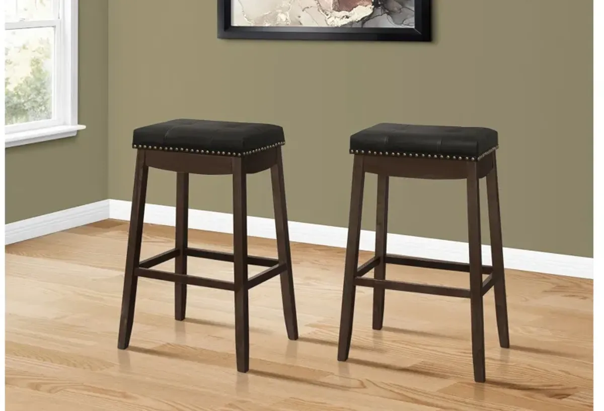 29" Leather-Look Espresso Barstool