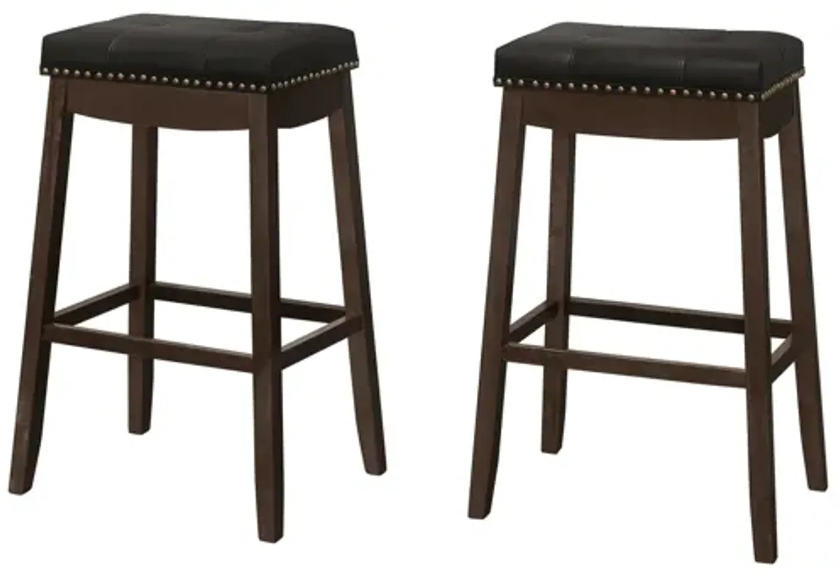 29" Leather-Look Espresso Barstool