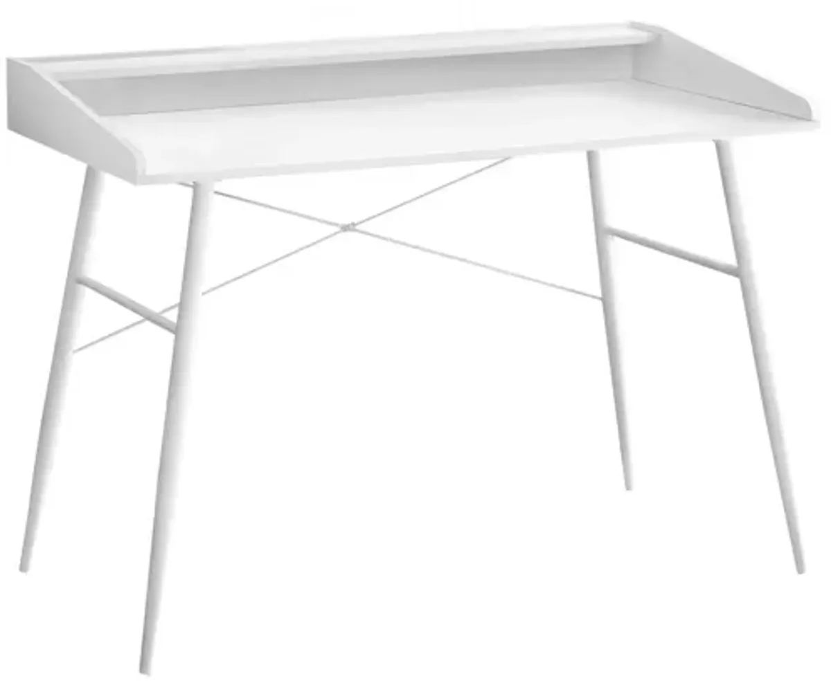 White Metal 48" Computer Desk