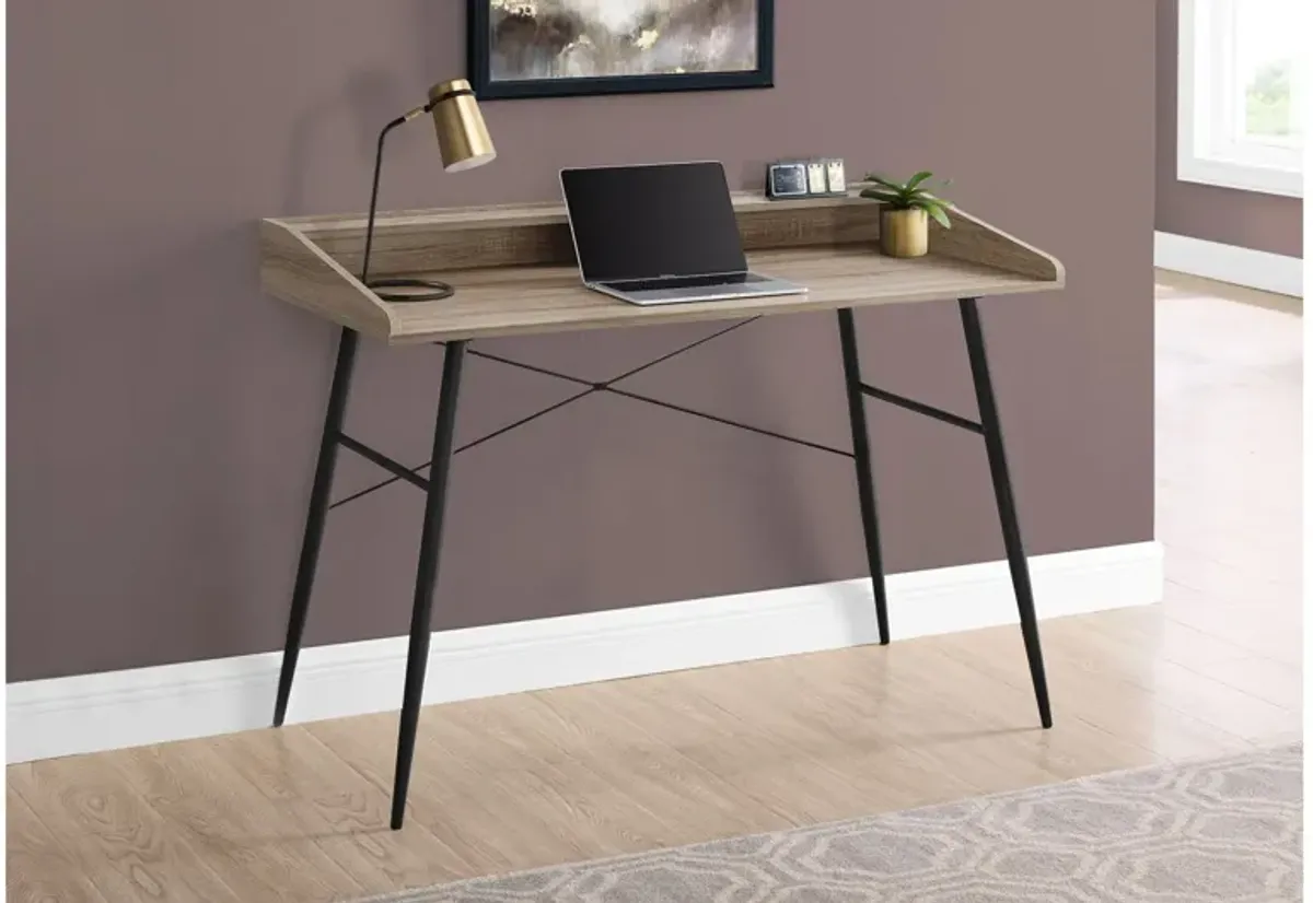 Black Metal & Dark Taupe 48" Computer Desk