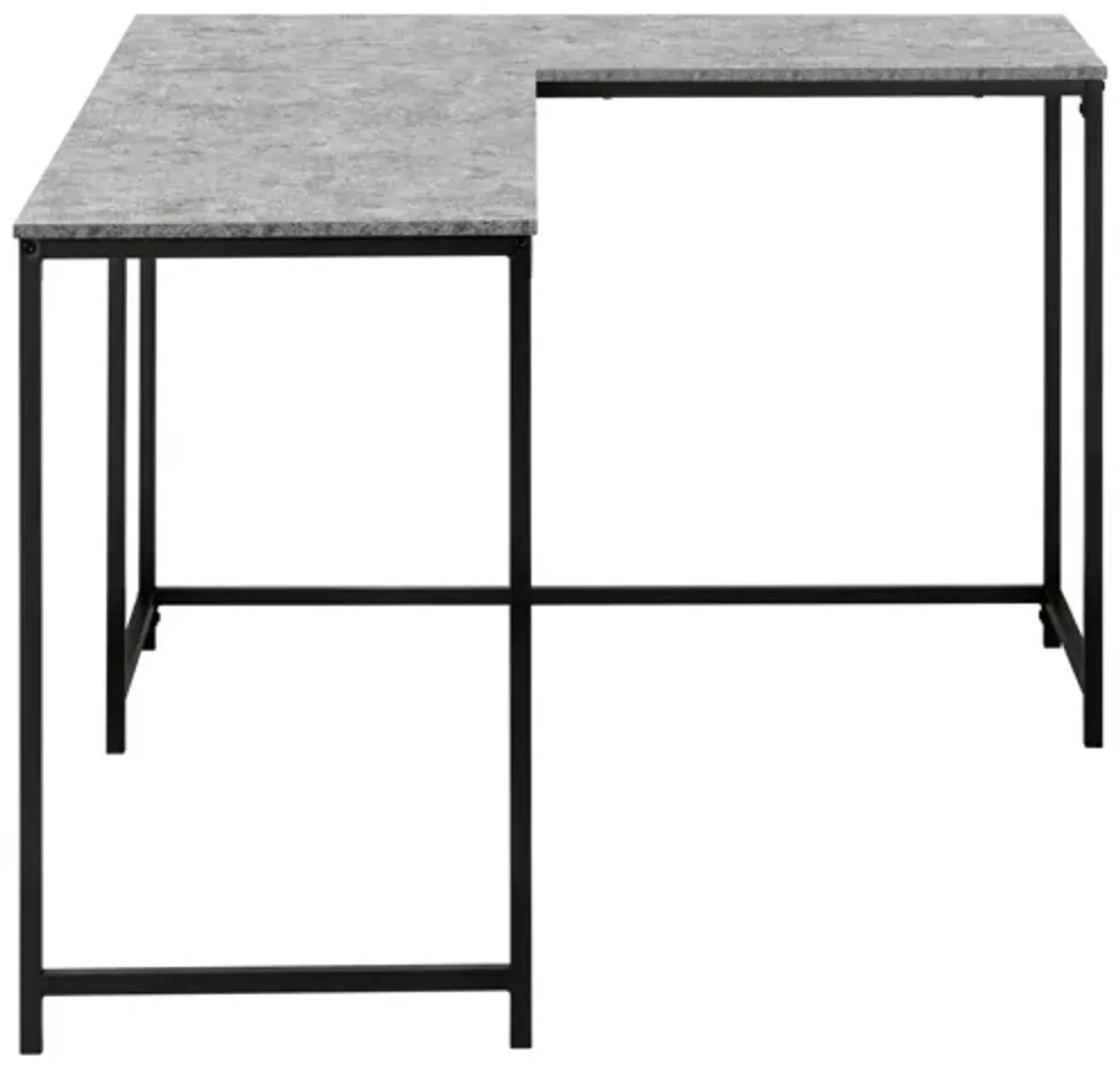 Black Metal & Grey Stone 58" Corner Computer Desk