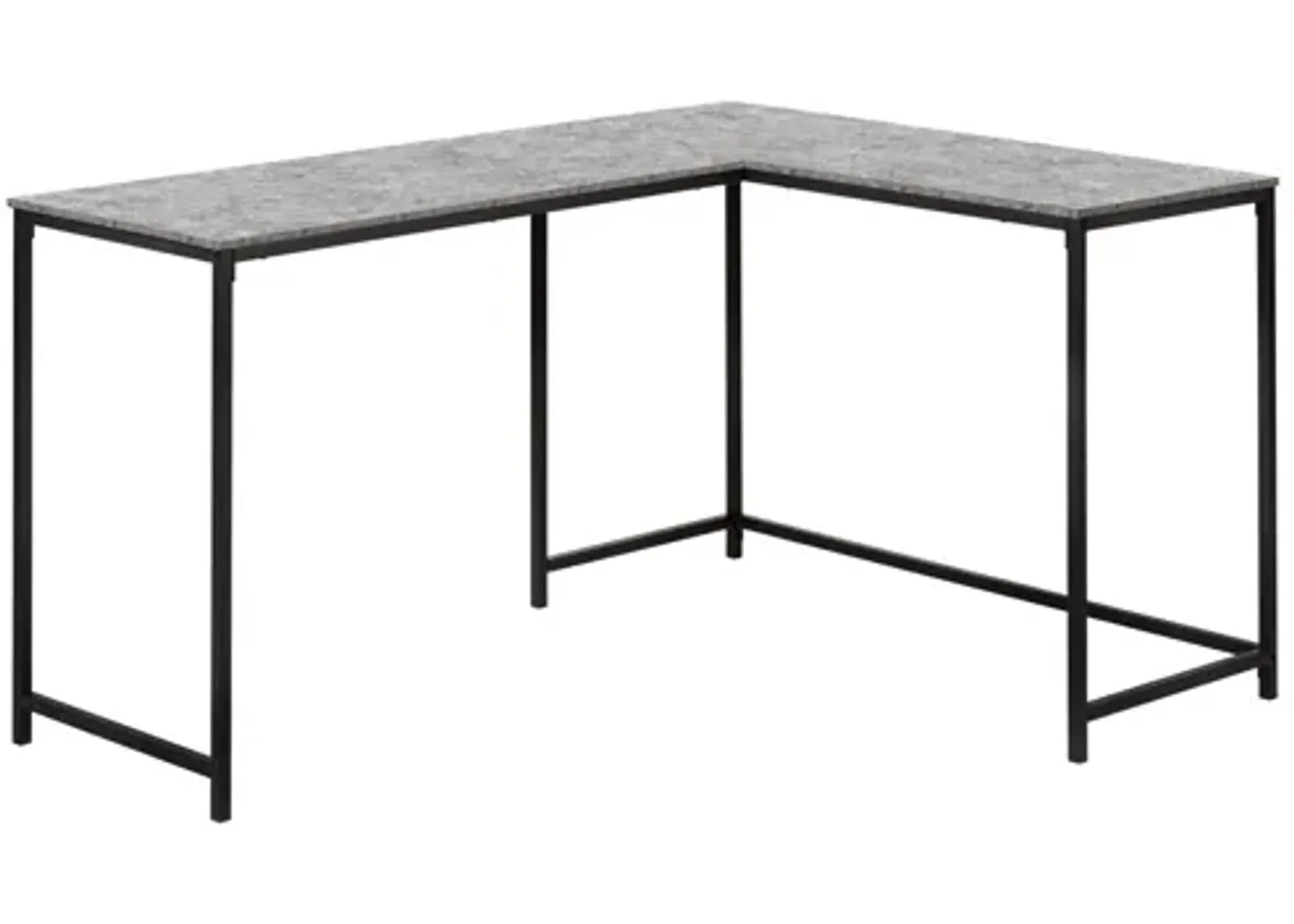 Black Metal & Grey Stone 58" Corner Computer Desk