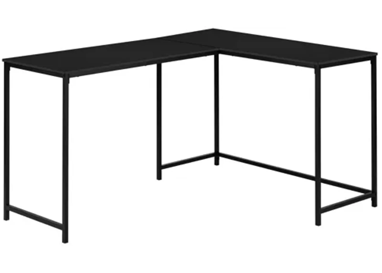 Black Metal 58" Corner Computer Desk