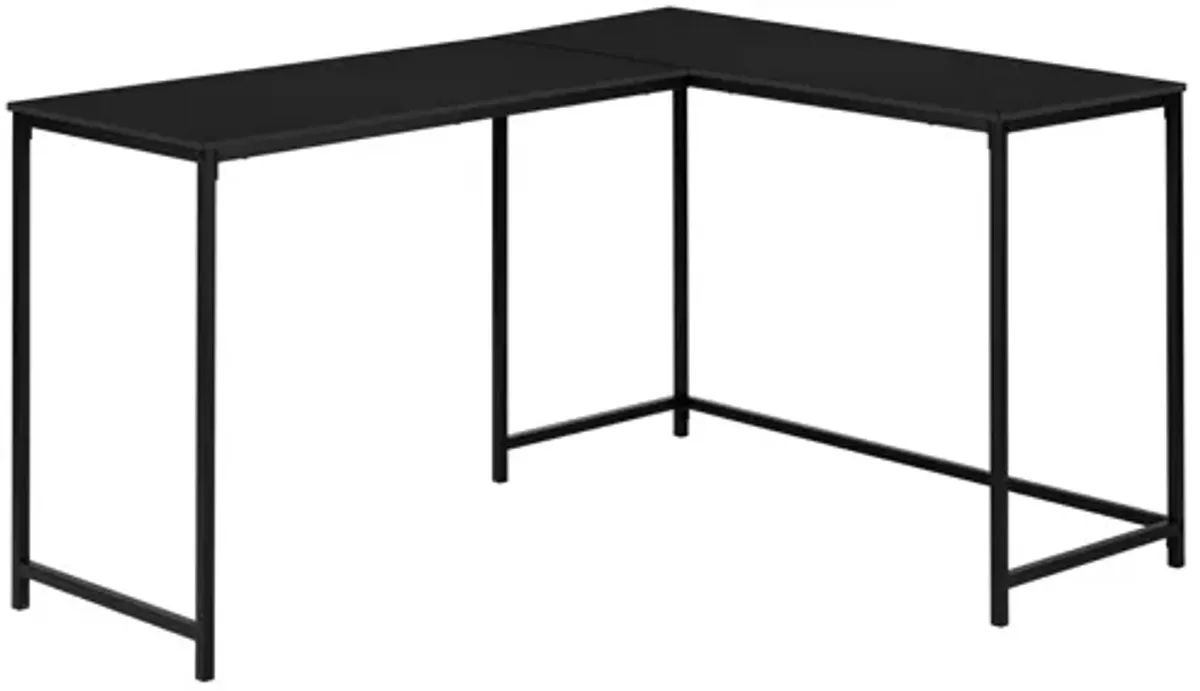 Black Metal 58" Corner Computer Desk