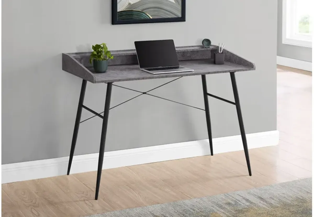 Black Metal & Grey Stone 48" Computer Desk