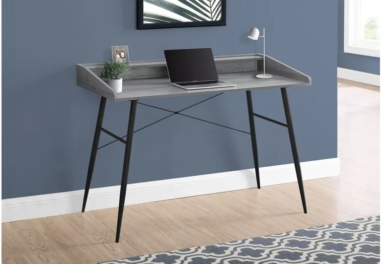 Black Metal & Grey 48" Computer Desk