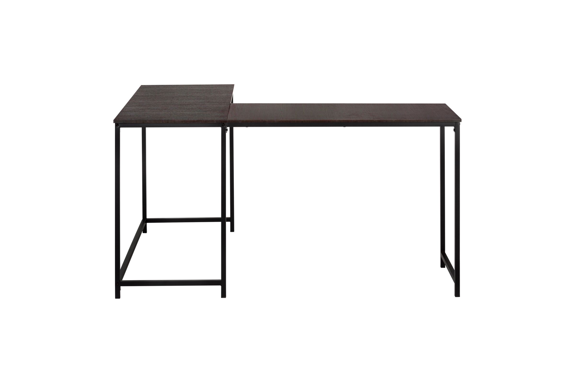 Black Metal & Espresso 58" Corner Computer Desk