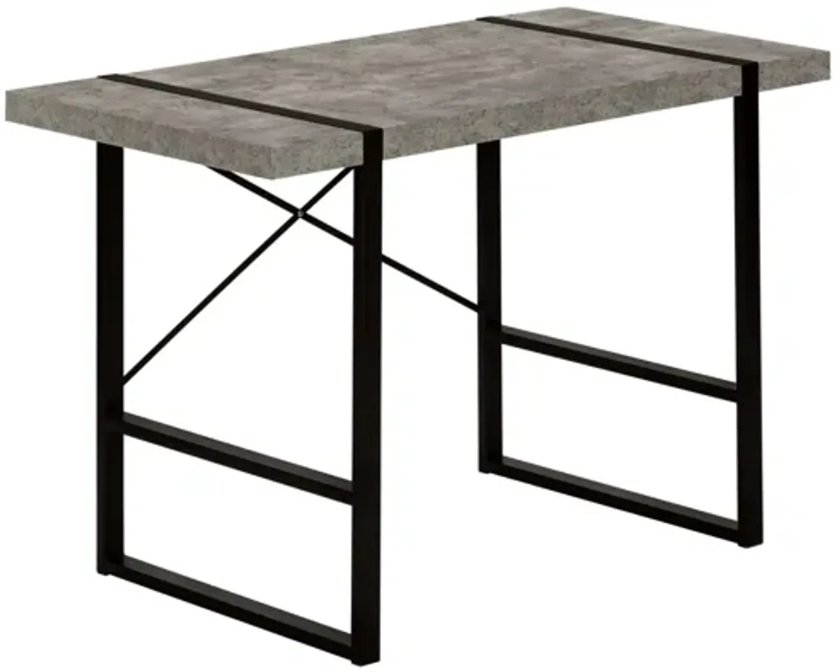 Black Metal & Grey Concrete 48" Computer Desk