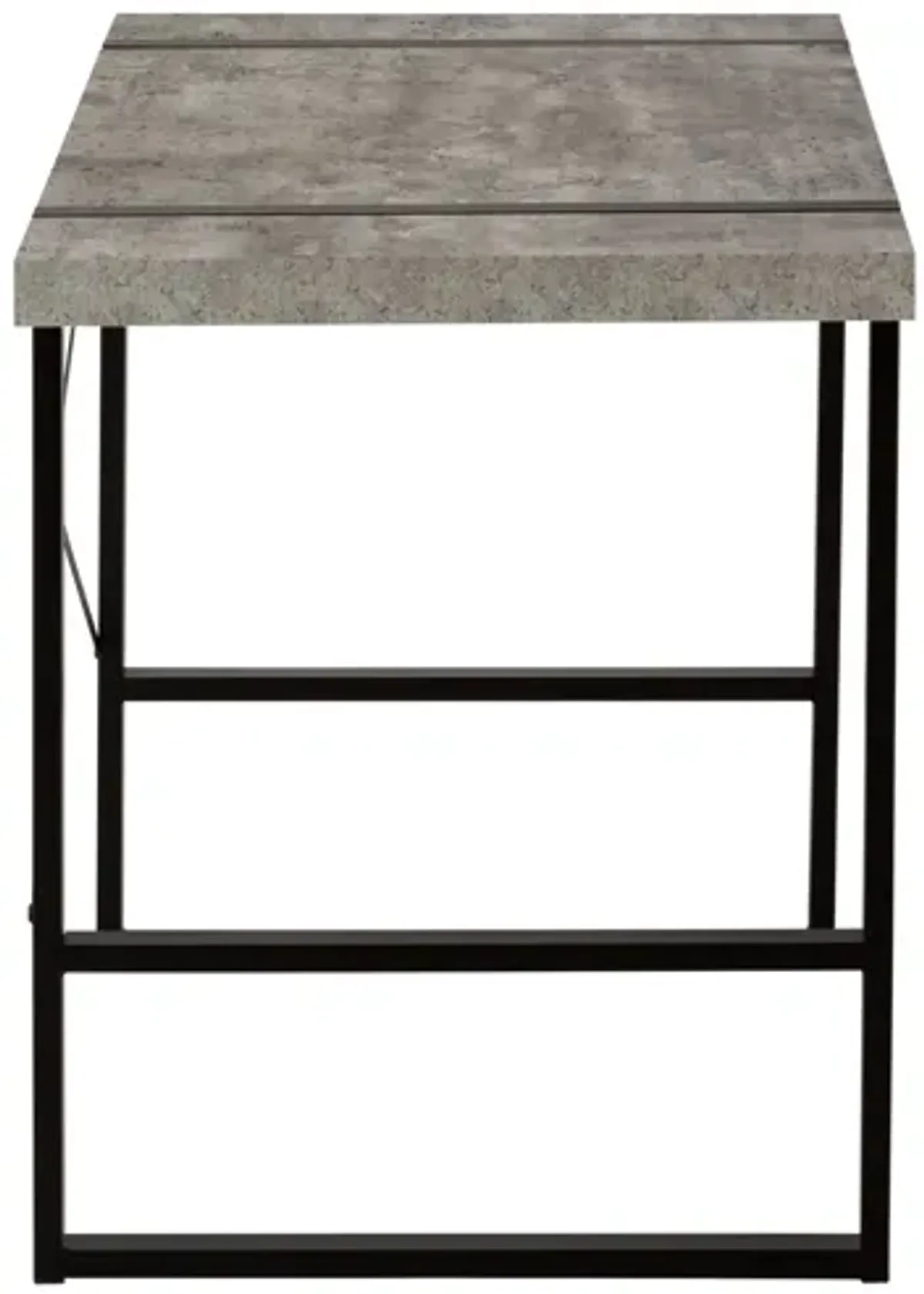 Black Metal & Grey Concrete 48" Computer Desk