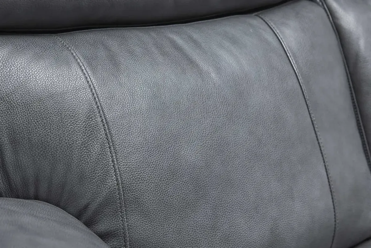 Vega Leather Triple Power Reclining Sofa with Drop Down Table, Heat & Massage