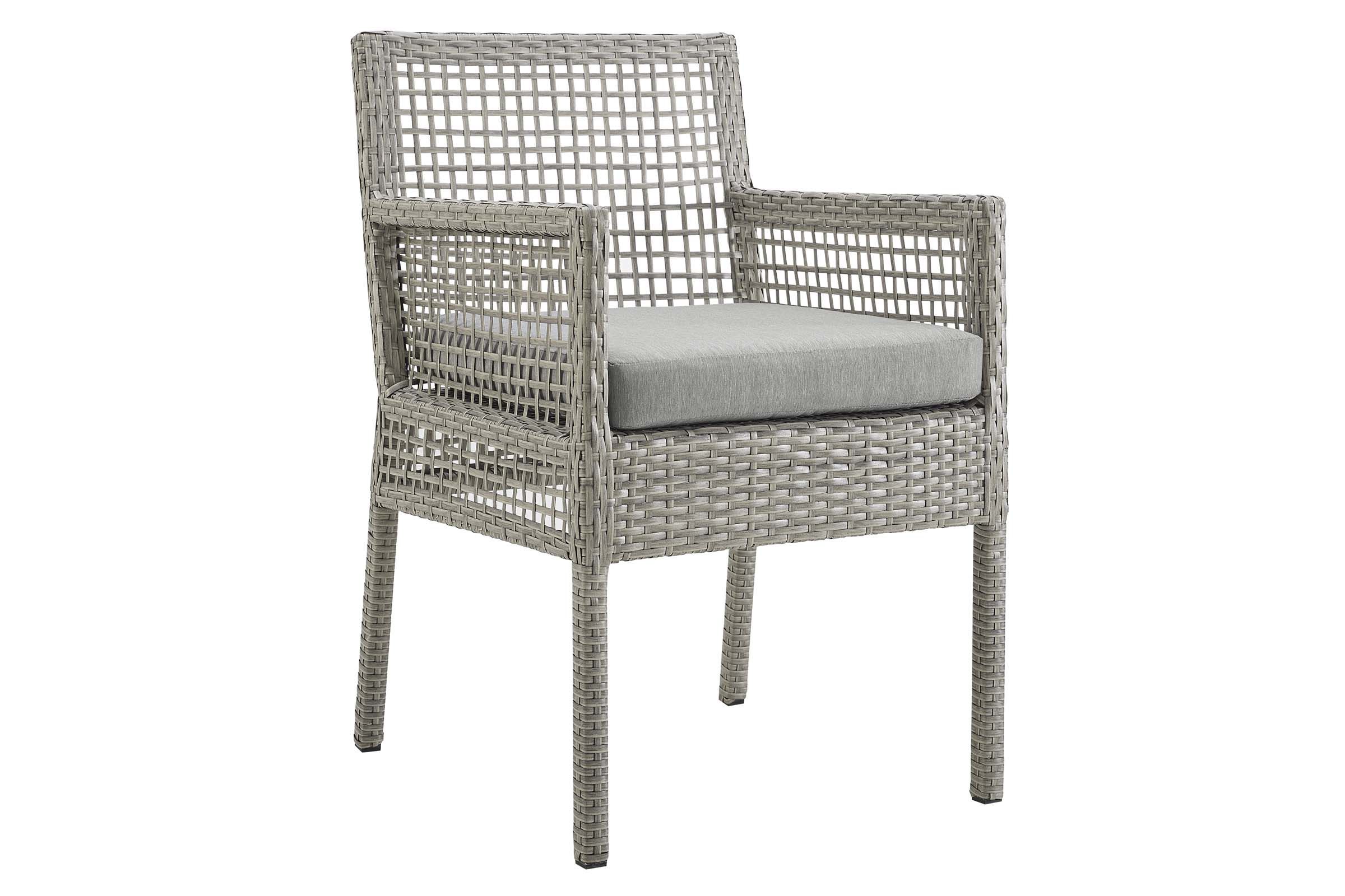 Aura 7 Piece Outdoor Patio Wicker Rattan Set in Gray Gray