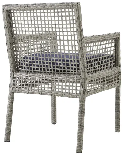 Aura 7 Piece Outdoor Patio Wicker Rattan Set in Gray Navy