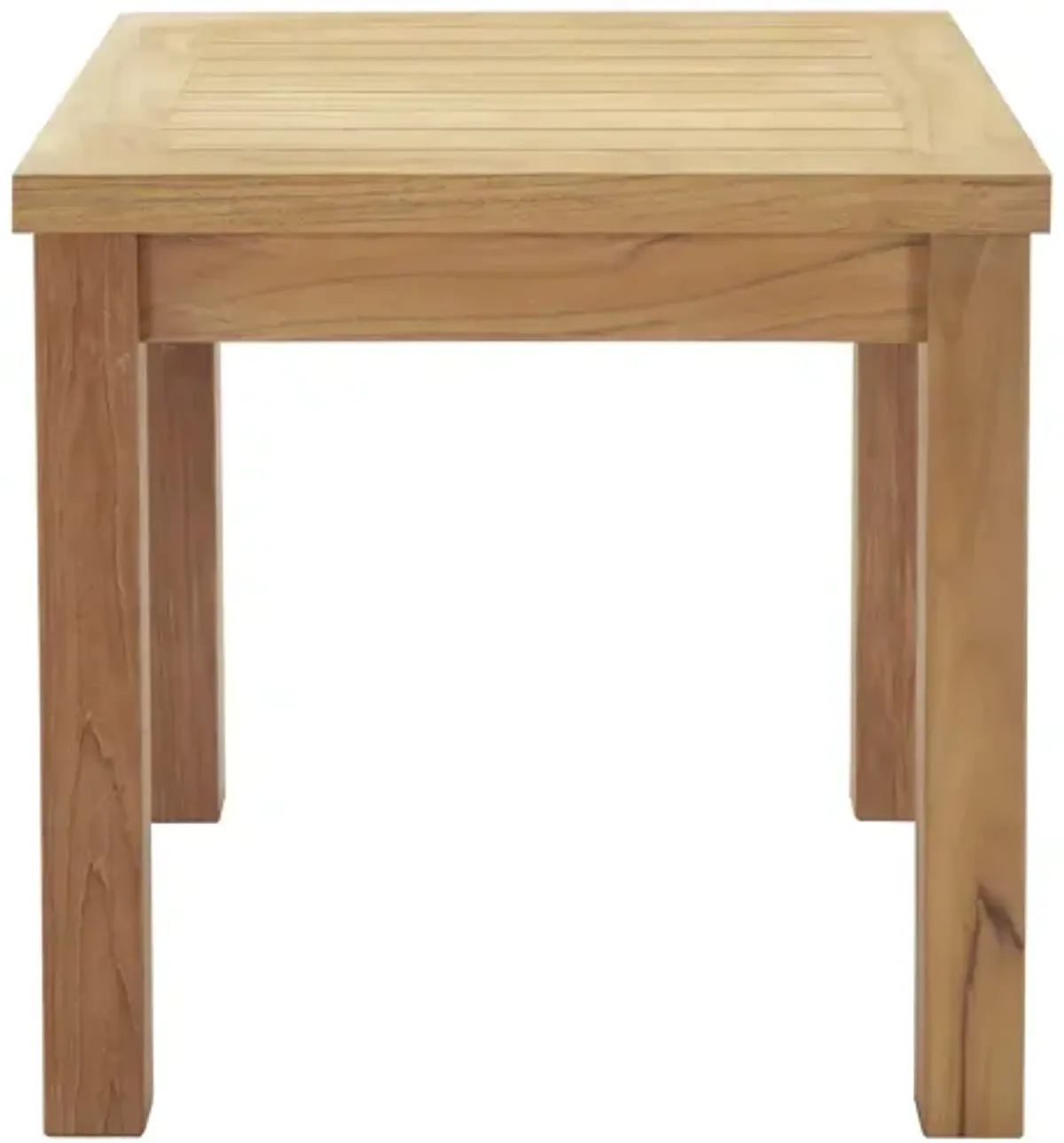 Marina Outdoor Patio Teak Side Table in Natural