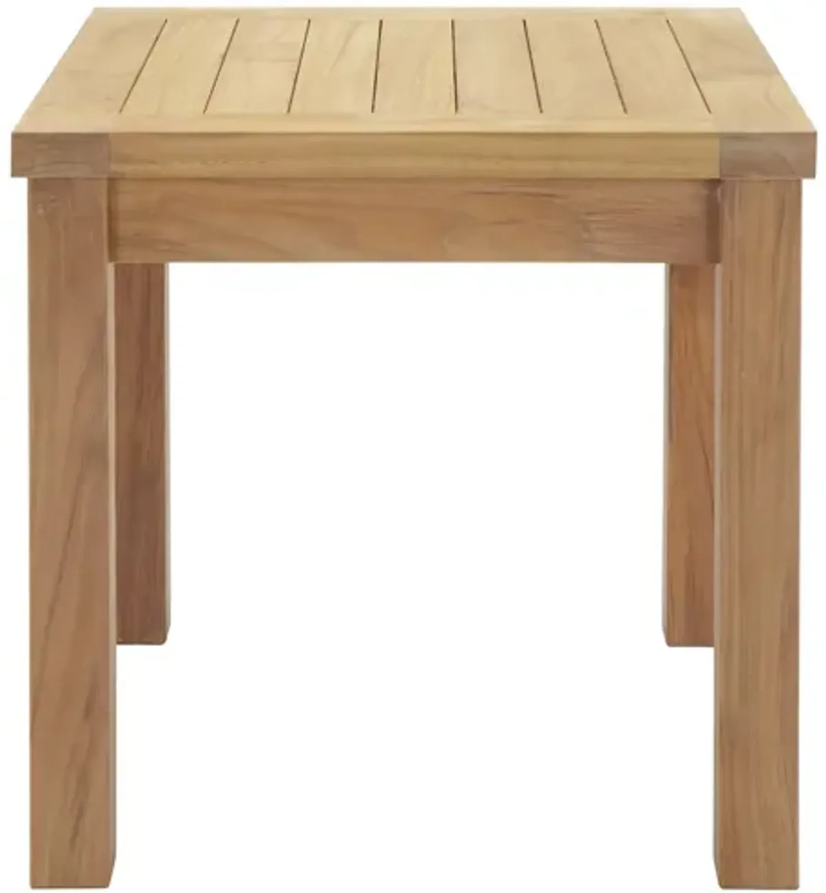 Marina Outdoor Patio Teak Side Table in Natural