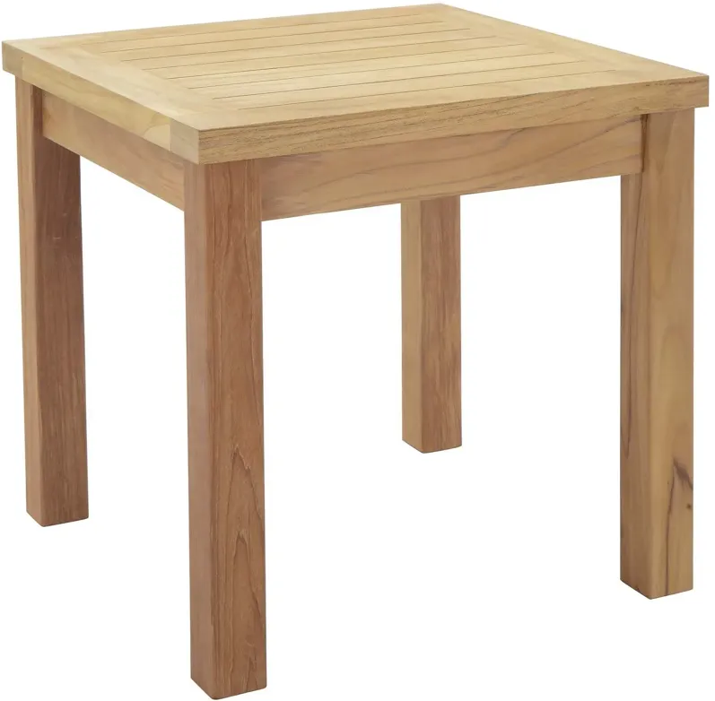 Marina Outdoor Patio Teak Side Table in Natural