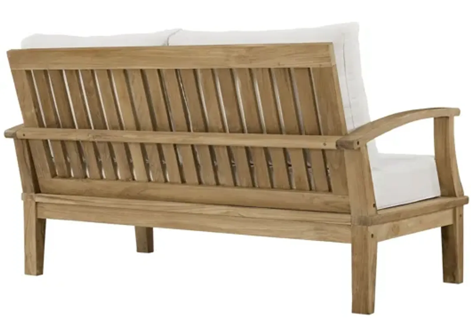 Marina Outdoor Patio Teak Loveseat  in Natural White