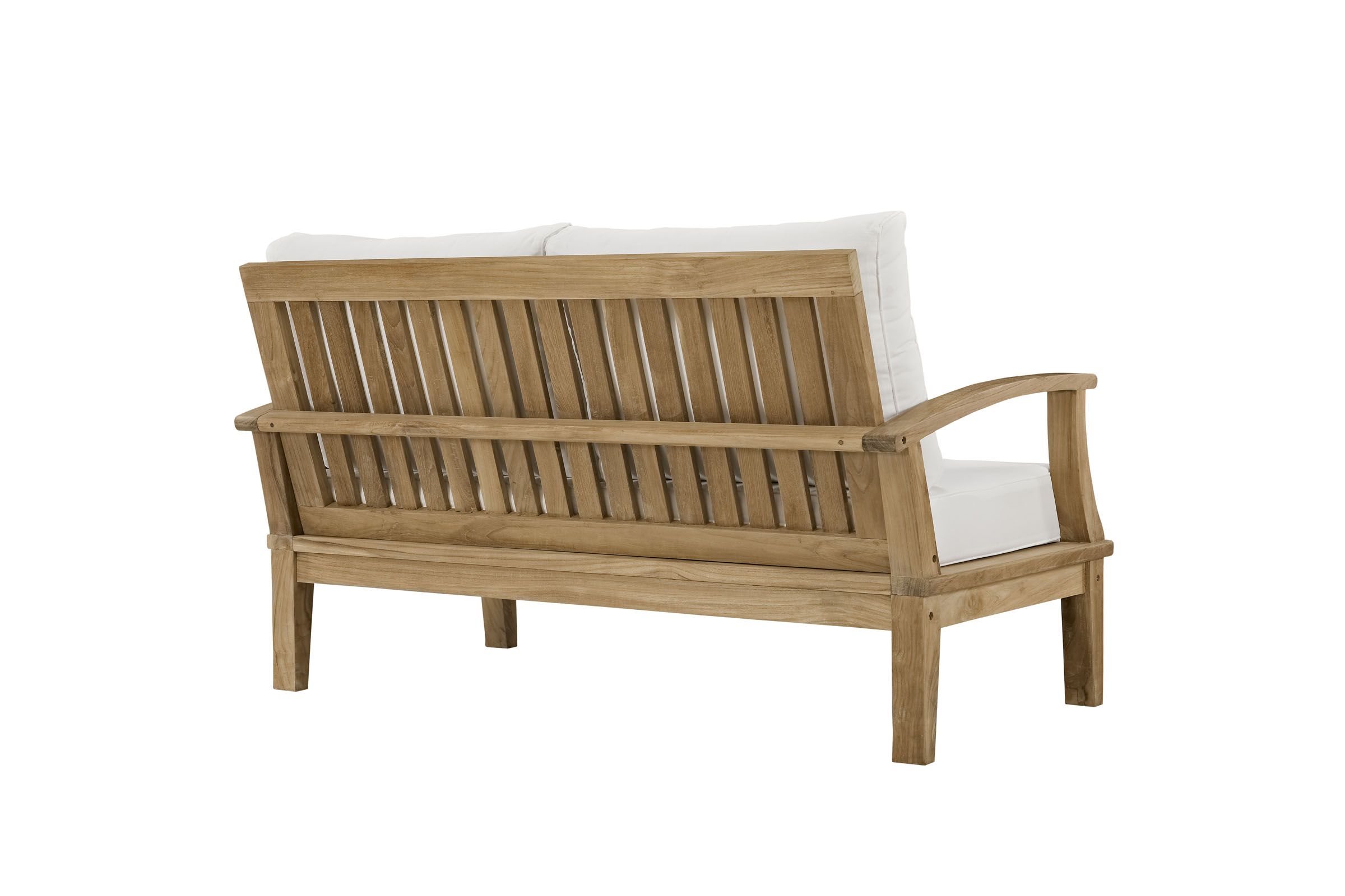 Marina Outdoor Patio Teak Loveseat in Natural White