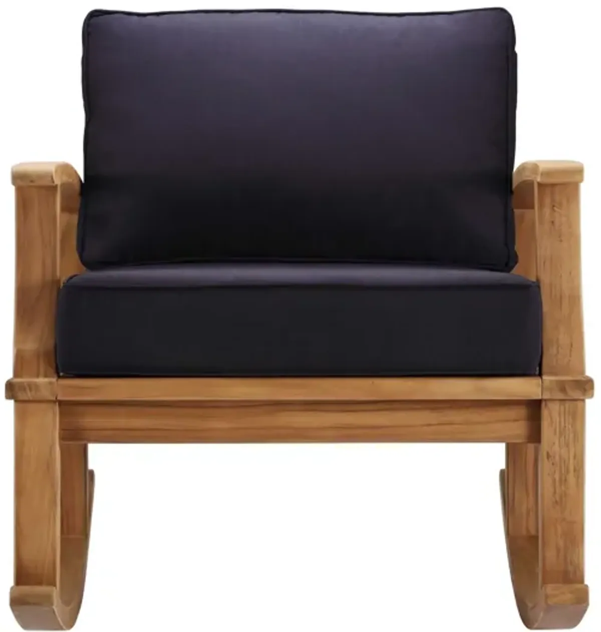 Marina Outdoor Patio Teak Rocking Chair in Natural Navy